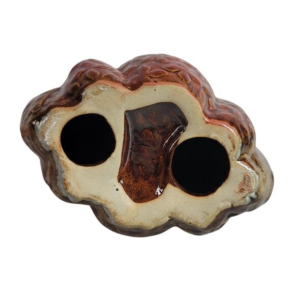 Thanksgiving Pumpkin Decor Brown Green 10.5" Fall Autumn Wire Stem Ceramic Gloss - Picture 7 of 8